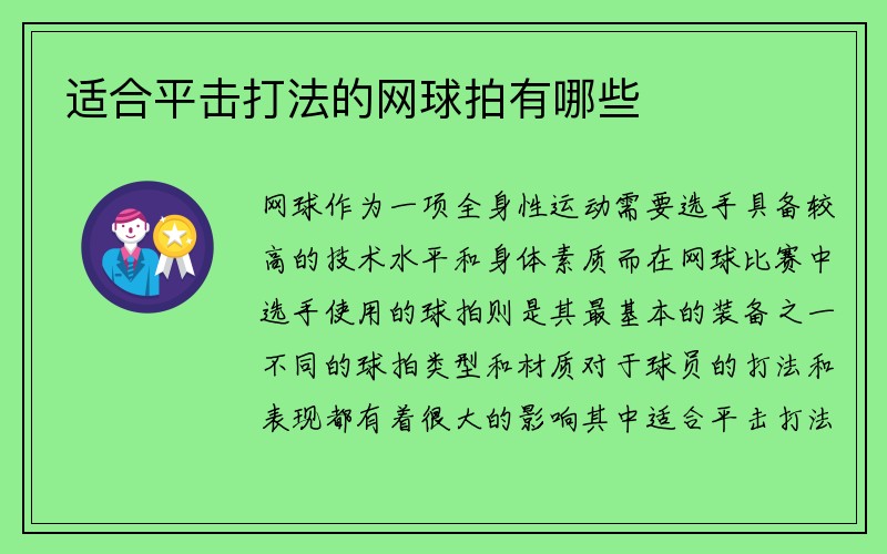 适合平击打法的网球拍有哪些